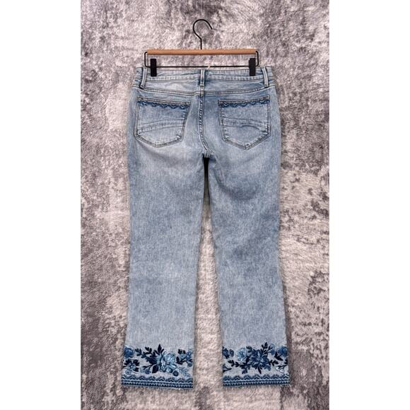 New Driftwood Jeans 29 x 26 Womens Colette Cropped Straight Leg Embroidered - Picture 2 of 7